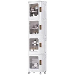 VECELO 4-Tier Narrow Storage Cabinet wit