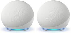 Amazon Echo Dot (newest model) - Vibrant sounding speaker, Designed for Alexa+, Great for bedrooms, dining rooms and offices, Glacier White (Pack of 2)