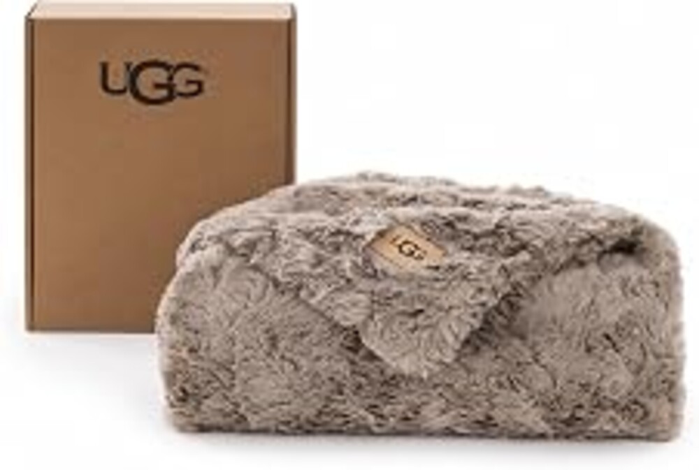 UGG Adalee Throw Blanket for Bed, Faux Fur Blanket, 50" x 70", Brown | Double-Sided Sculpted Faux Fur, Oversized Throw Blanket, Ultra Soft Luxury, Easy Care, OEKO-TEX Compliant, Luxury Microfiber