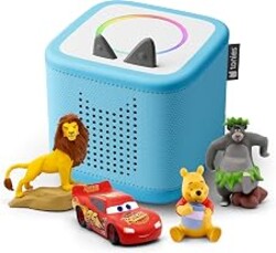 Toniebox 2 Audio Player Disney Bundle for Kids 3+ with Lightning McQueen, Simba, Winnie The Pooh, and Baloo - Sky Blue