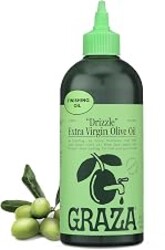 Graza Drizzle Extra Virgin Olive Oil, Finishing Oil - High Polyphenol Early Harvest EVOO Finishing Oil in a Squeeze Bottle - Single Origin Olive Oils from Spain - 16.9 Fl Oz (500ml)