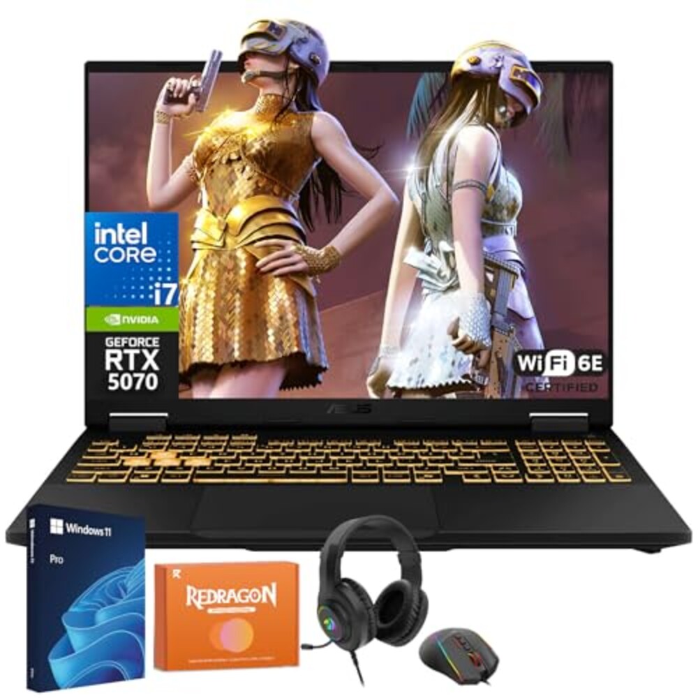 ASUS TUF F16 Gaming Laptop, GeForce RTX 5070, Intel i7 14650HX (Up to 5.2GHz, Max TGP of 115W), 16” FHD+ 165Hz IPS 16:10 Display, 32 GB DDR5 5600MHz, 1 TB SSD, Wi-Fi 6E, Windows 11 Pro, W/Accessories
