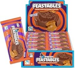 MrBeast Feastables Peanut Butter Halloween Pumpkin Cups, 30ct | Fairtrade cocoa, Neighborhood Trick or Treat Halloween candy, Bulk pack, No Additives, Party snacks, Ships cold