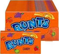 Wonka Runts Hard, Chewy & Fruity Candy, 5 Ounce Theater Candy Boxes (Pack of 12)
