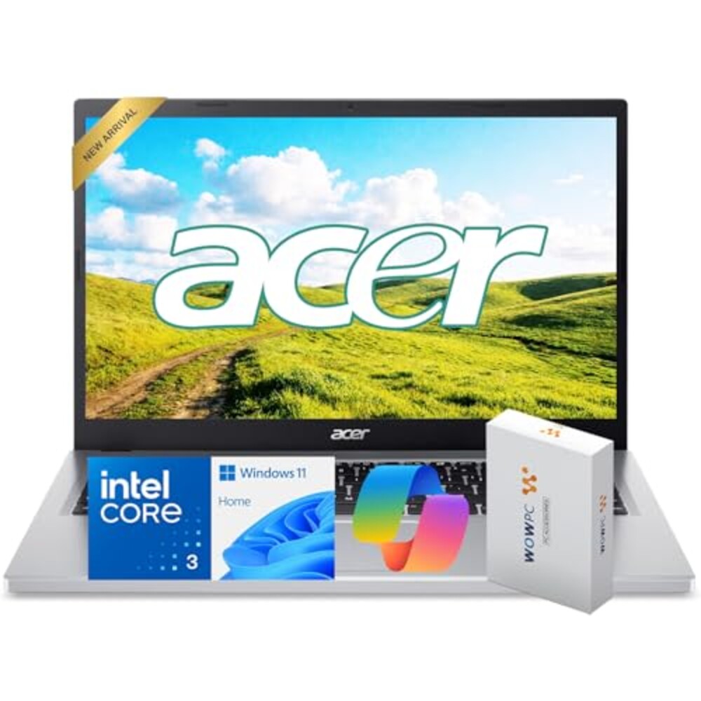 acer Aspire 15 Laptop for Home & Work, Intel Core 3 N355(Beat i7-1165G7), 15.6” FHD, 8GB DDR5 RAM, 628GB Storage(128GB UFS+500GB External Drive),Wi-Fi 6, Windows 11, WOWPC Bundle, no Mouse