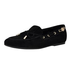 GUESS Women's Aisha Flat, Black Suede 00