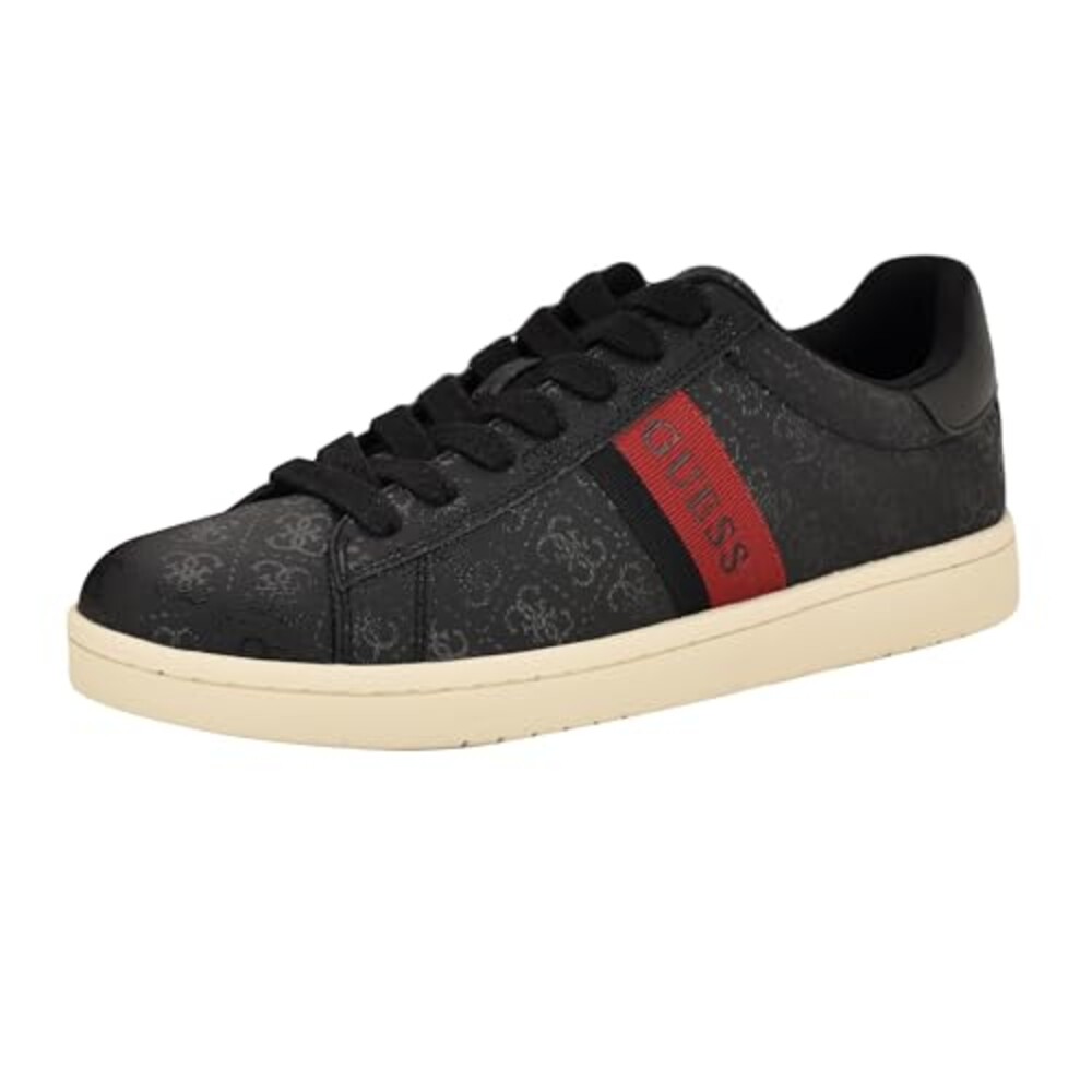 Guess Men's Lawrenzz Sneaker, Black/Red