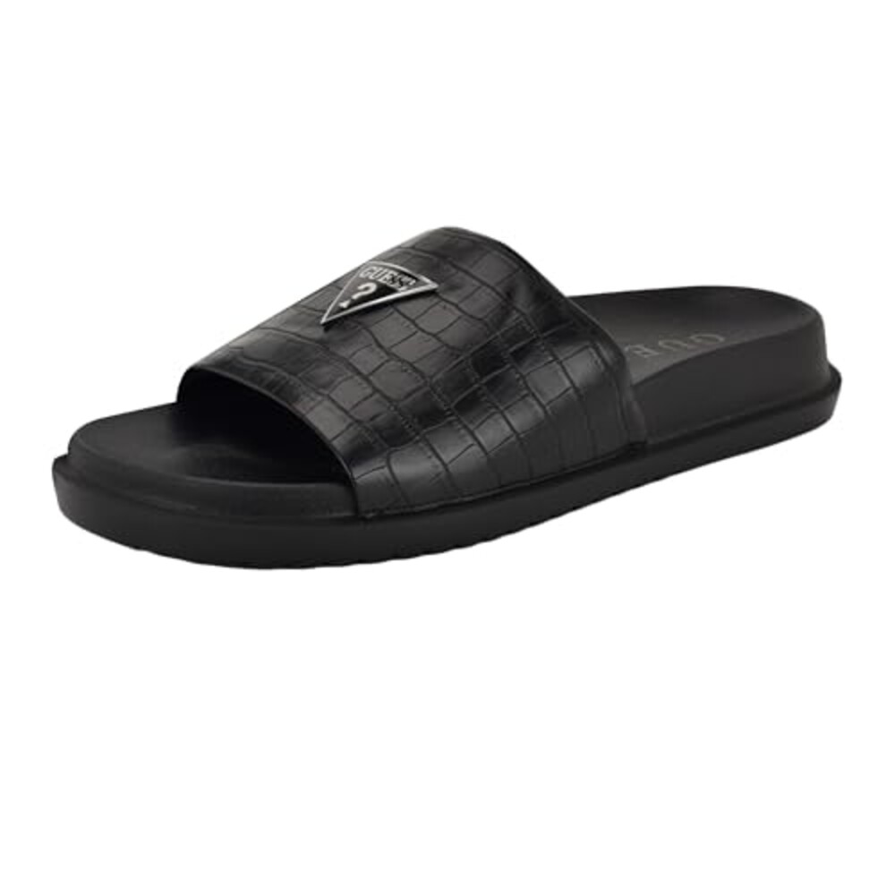 GUESS Men's Vesper Slide, Black Croco 00
