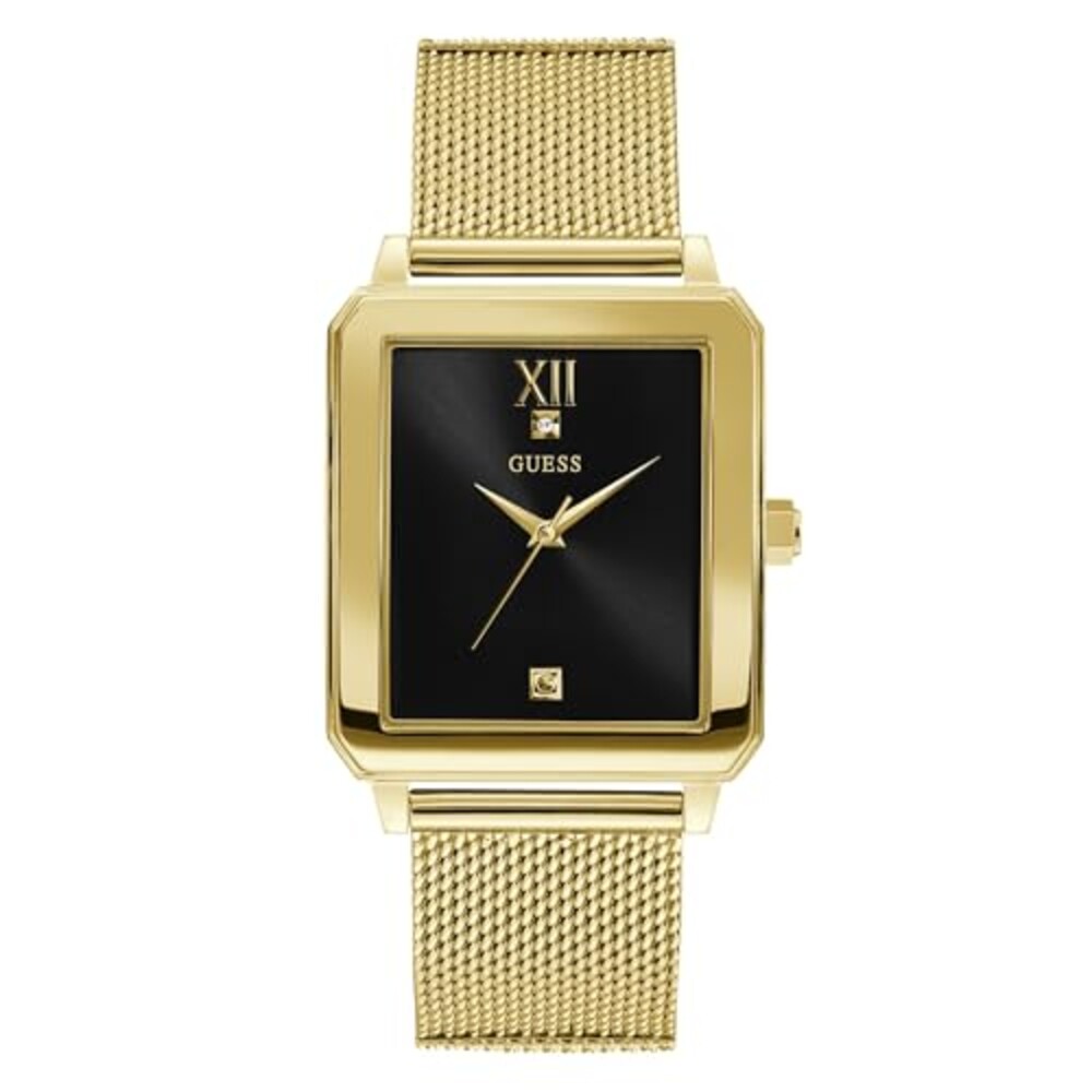 GUESS Retangular Gold-Tone + Stainless S