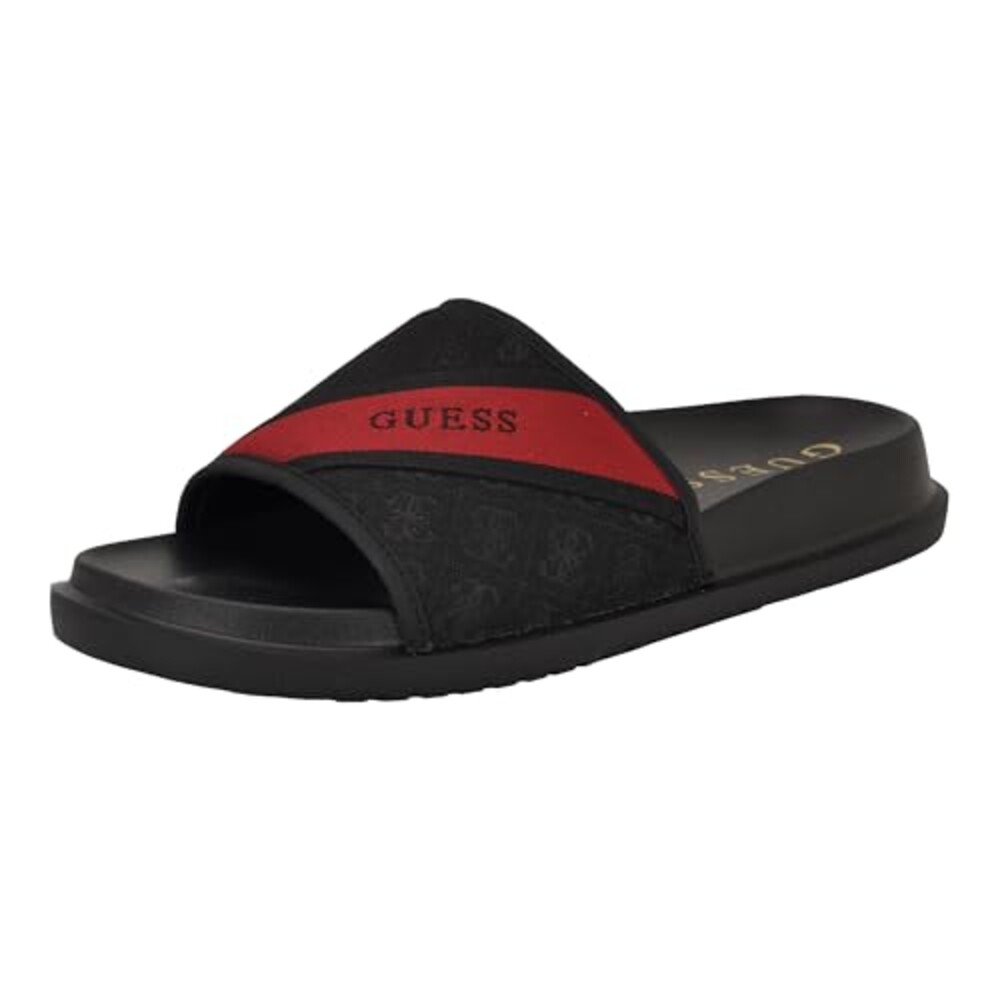 Guess Men's Vellden Slide, Black Logo Mu