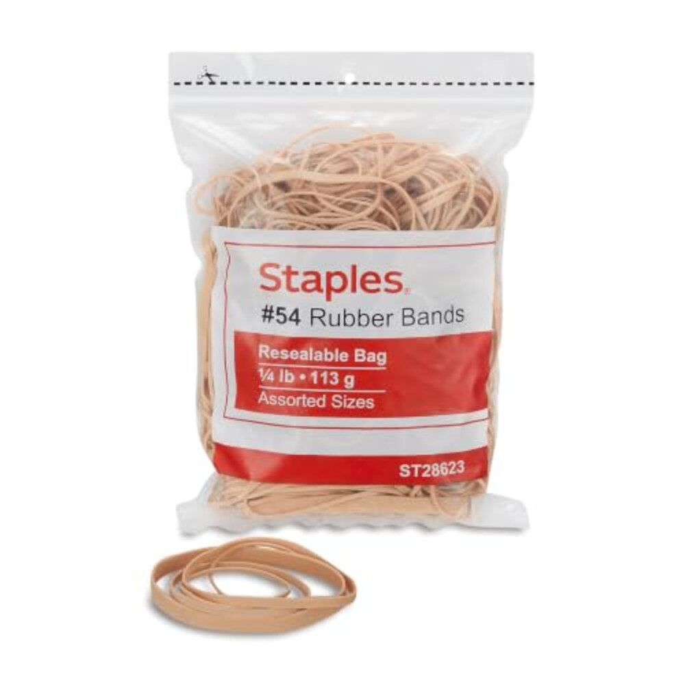 Staples Rubber Bands, Size #54, Assorted