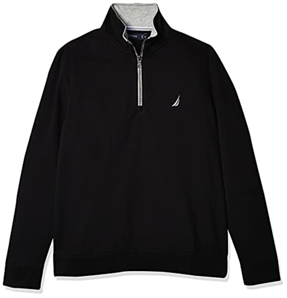 Nautica Men's Solid 1/4 Zip Fleece Sweat