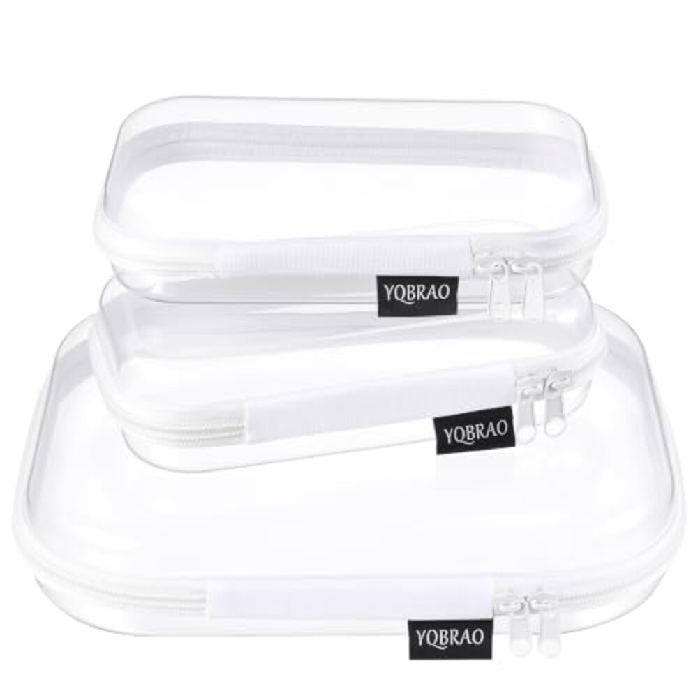 YQBRAO Clear Hard Shell Zipper Cases, Tr
