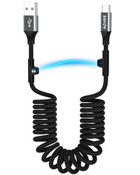 AGVEE 2 Pack 3ft Coiled USB-A to USB-C C