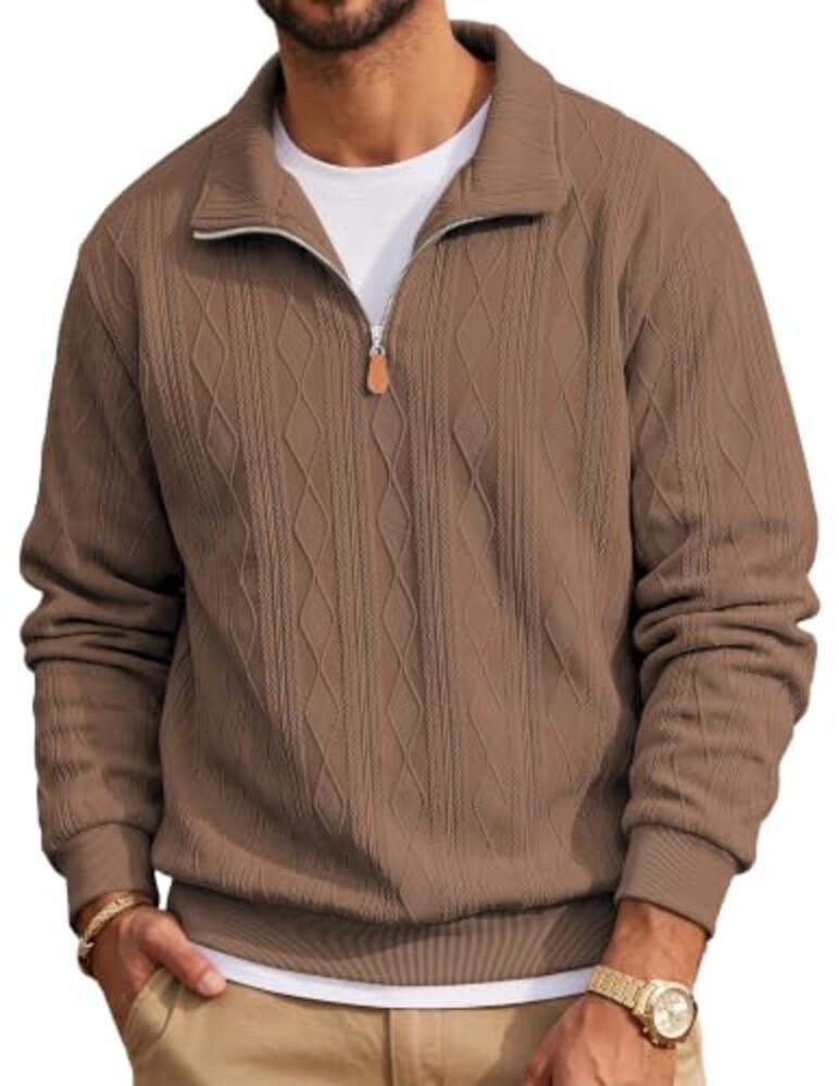 JMIERR Mens Quarter Zip Pullover Sweatsh