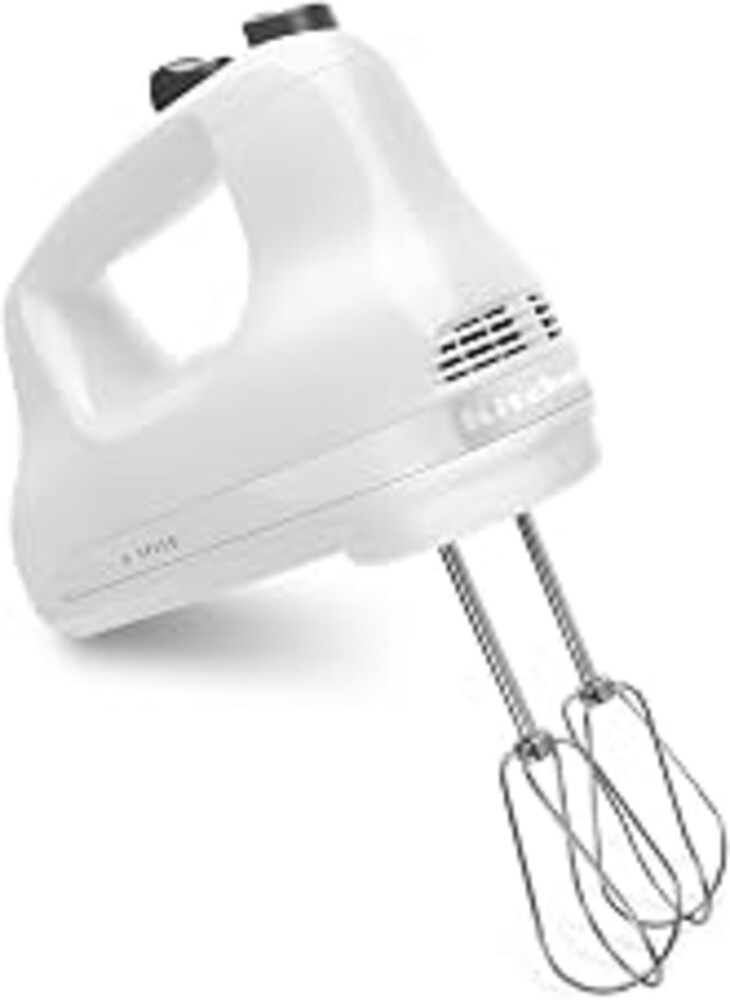 KitchenAid 5 Ultra Power Speed Hand Mixer, KHM512, White | 5 Speeds, Lockable swivel cord, Turbo Beaters, Easy release button, Dishwasher-safe beaters