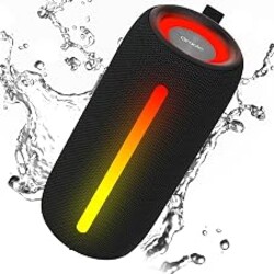 Oraolo Portable Bluetooth Speakers, Wireless Speaker with 24W Loud Stereo Sound, RGB Lights, Bluetooth 5.4, Support AUX/TF Card, TWS Pairing, Built-in Mic, Outdoor Speaker for Party, Beach, Camping