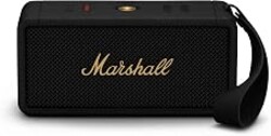 Marshall Middleton Portable Bluetooth Speaker - Rugged Waterproof/Dust-proof Design | Loud Stereo Sound, Deep Bass | Compact and Wireless for Travel and Outdoors - Black and Brass