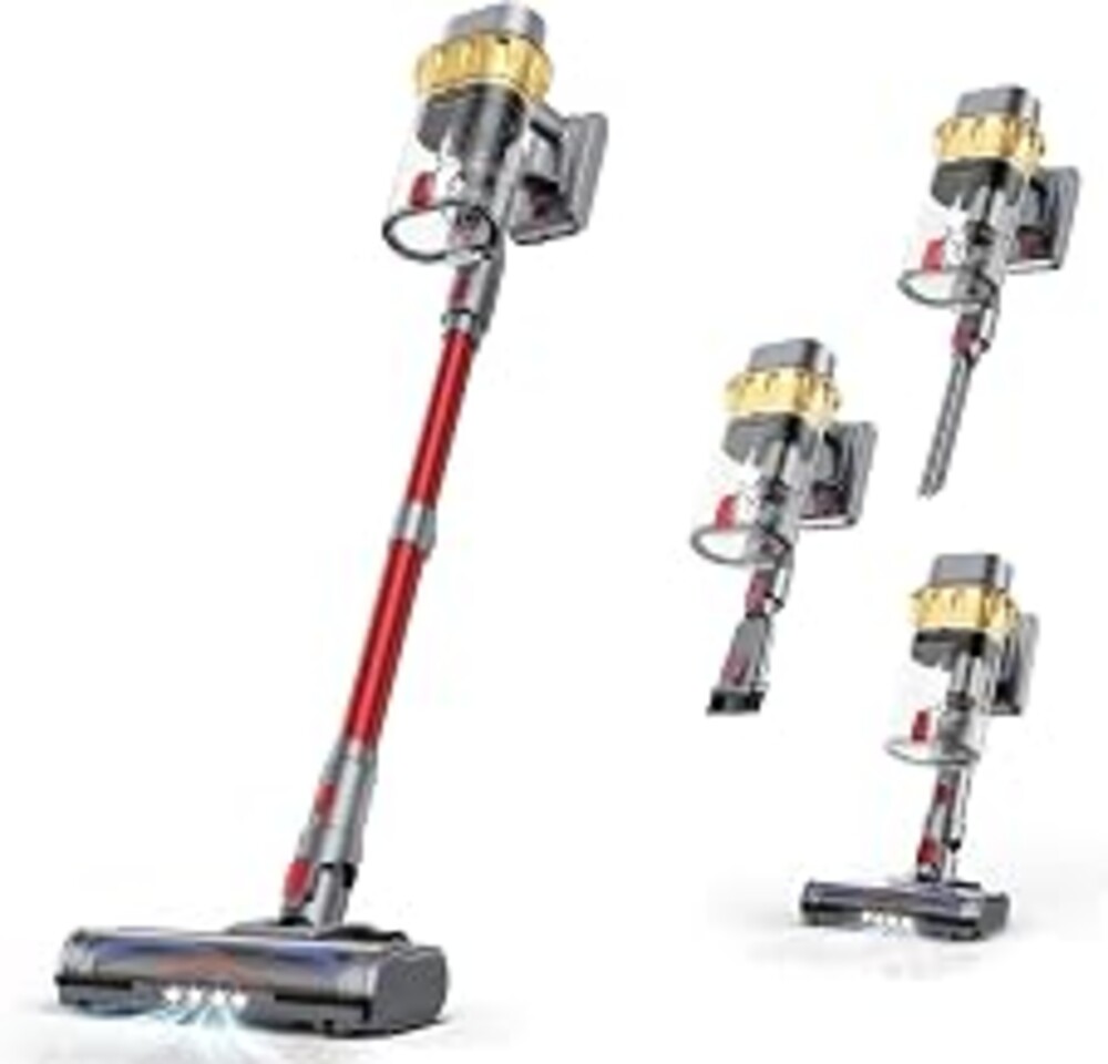 Cordless Vacuum Cleaner, 75Mins 650W 55KPA Powerful Suction Stick Vacuum | Self-Standing and Touch Screen, Lightweight, Anti-Tangle Wireless Vacuum Cleaners for Home, Carpet, Hardwood Floor, Pet Hair