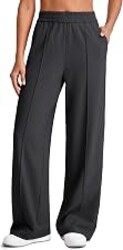 G4Free Chillwhisp Lightweight Wide Leg Pants Women Front Seam Elastic Waist Flowy Palazzo Pants Summer