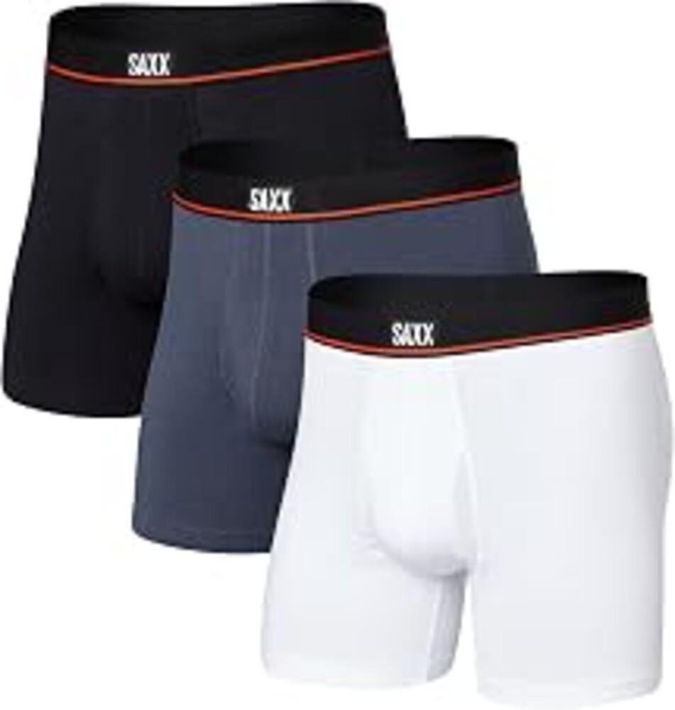 SAXX Underwear Co. Men's Non-Stop Cotton Relaxed Fit Boxer Brief Fly 3-Pack