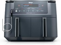 Ninja Foodi Air Fryer, 10 Qt DualZone Smart XL, 6-in-1, Grey, DZ550GY | Air fry, roast, broil, bake, reheat, dehydrate, Smart Cook thermometer, Stainless steel