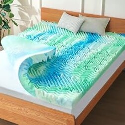 SOOSLEEPY 3 Inch 7-Zone King Memory Foam Mattress Topper Egg Crate Cooling Gel Infused Mattress Pad Bed Topper for Pressure Relief and Back Pain Soft & Breathable, CertiPUR-US Certified