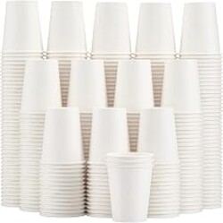 Lamosi 300 Pack Paper Cups 8 oz, Disposable Coffee Cups, Paper Coffee Cups | White Hot/Cold Beverage Drinking Cup for Water Juice or Tea, Office Party Home Travel
