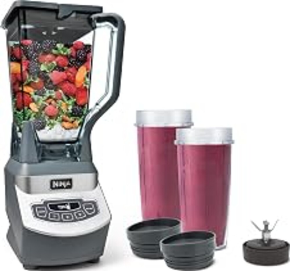Ninja Blender Pro+, 1100W, 72oz Pitcher, 2 Cups, BL660 | 1100W motor blends smoothies & frozen drinks. XL 72-oz pitcher plus (2) 16-oz to-go cups w/ spout lids. Dishwasher safe.
