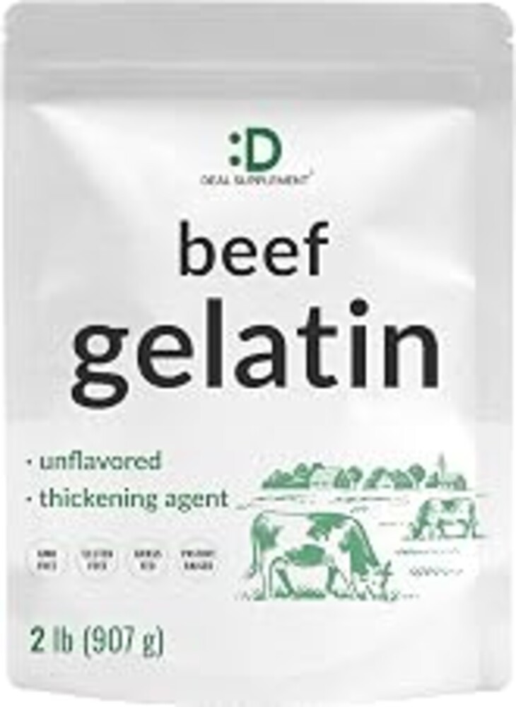 Unflavored Beef Gelatin Powder, 2lb – Grass Fed & Pasture Raised Bovine – Natural Thickener & Stabilizer for Cooking & Baking – High Collagen Protein Source – Non-GMO, Keto Friendly