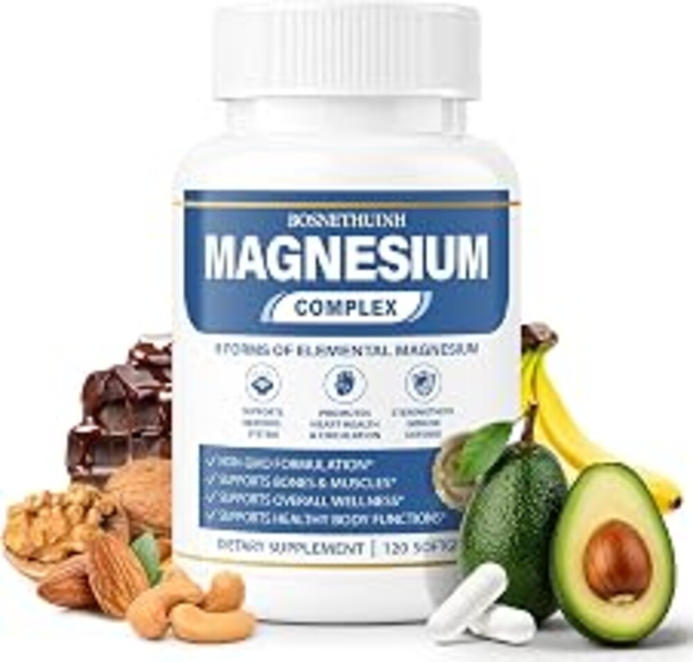 1000mg Magnesium Complex for Women & Men, 8-in-1 Magnesio Complex | With Glycinate,Citrate,Malate,Taurate & More Magnesium Forms,Healthy Formula for Sleep,Fatigue & Heart Health,120 Capsules