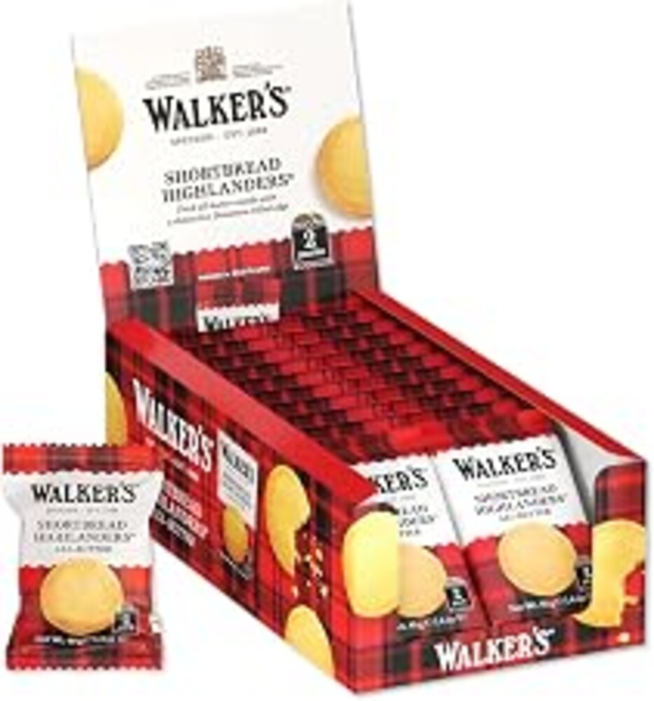 Walker's Shortbread Highlanders, Pure Butter Shortbread Cookies, Snack Pack, 1.4 Oz (Pack of 18)