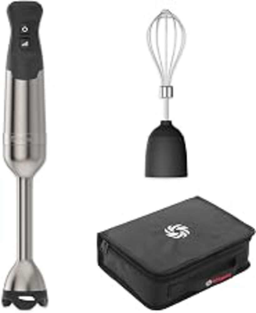 Vitamix 5-Speed Immersion Blender 3-Piece Bundle, Stainless Steel/Black | 5-Speed Control, One-handed Operation, Stainless Blades, Whisk & Storage Case Included, 5-Foot Cord, Blend in Any Container