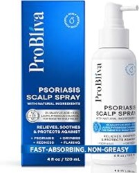ProBliva Psoriasis Scalp Spray: Scalp Treatment for Psoriasis, Dandruff & Seborrheic Dermatitis – On-Demand Itch Relief – Helps Relieve Flaking, Scaling & Dryness – Lightweight & Non-Greasy – 4 fl.oz