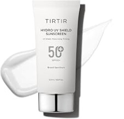 TIRTIR Hydro UV Shield Sunscreen | SPF 50+ Broad Spectrum UVA UVB Korean No White Cast Face Sun Protection, 1.69 Fl Oz