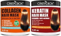 2 Pack Collagen Hair Mask & Keratin Hair Mask,Keratin Hair Treatment,Repair Treatment Deep Conditioning Hair Treatment Mask for Damaged Hair,Hydrating Conditioner with Argan Oil for Dry Hair