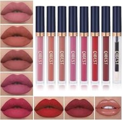 QiBest 7Pcs Matte Liquid Lipstick + 1Pcs Lip Plumper Makeup Set Kit, Pigmented Long Lasting Lip Gloss Set, Velvet Waterproof Halloween Lip Makeup Valentine's Day Gift Sets for Girls and Women