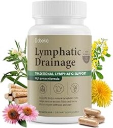 Dobeko Lymphatic Drainage Supplements Capsules Support Fluid Balance | Immune Health & Natural Circulation Support, Natural Body Refresh, Herbal Blend Dandelion, Cleavers, Echinacea, 60 Capsules
