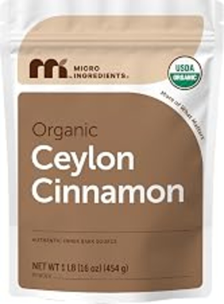 Micro Ingredients Organic Ceylon Cinnamon Powder, 1 lb | Sri Lanka Source | True Cinnamon for Spice & Seasoning | Great for Baking, Cooking, & Drinks | Additive Free, Non-GMO, Bulk Supply
