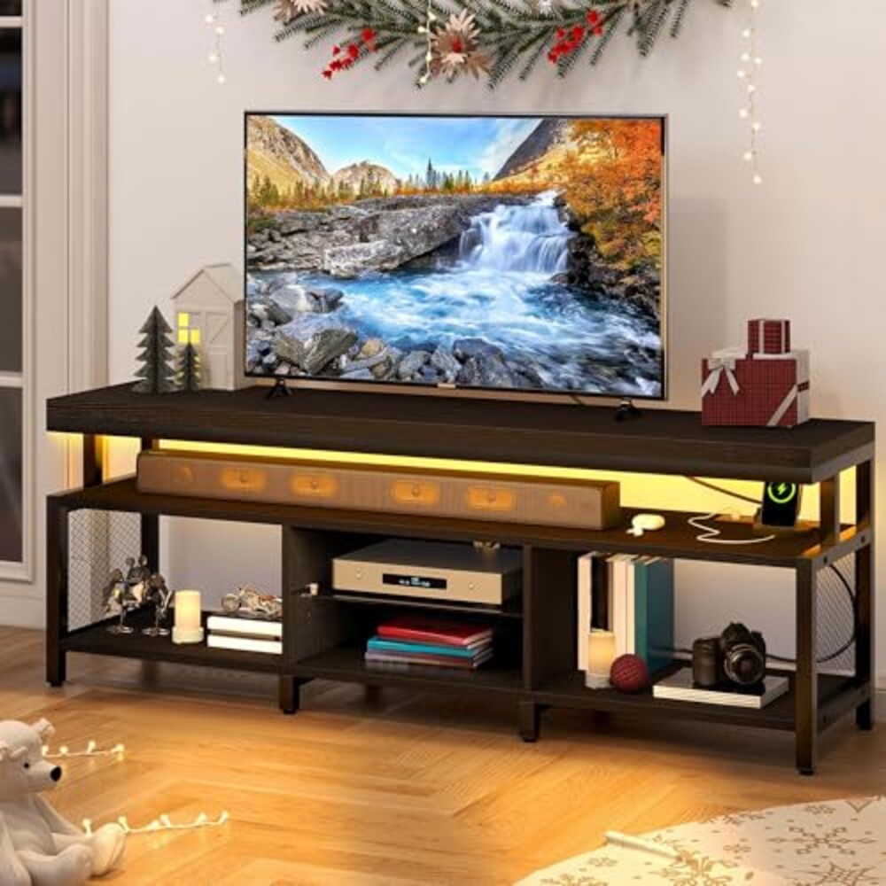 YITAHOME LED Industrial TV Stand with Po