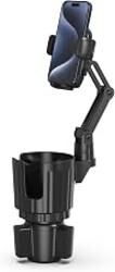 Phone Holders for Your Car, 2 in 1 Universal Stable Cup Car Phone Holder | Adjustable Base with Phone Mount, Hand Free, Long Arm, Non-Slip, 360°Rotation Cup Holder Phone Mount for All Smartphones