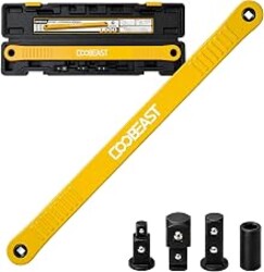 3/8 inch Pro Offset Extension Wrench Impact Wrench Extender Tool Socket Set | Versatile 1/4", 3/8", and 1/2" Square Drive Adapters, Universal Extensions Wrench for Small Tight Spaces Fasteners