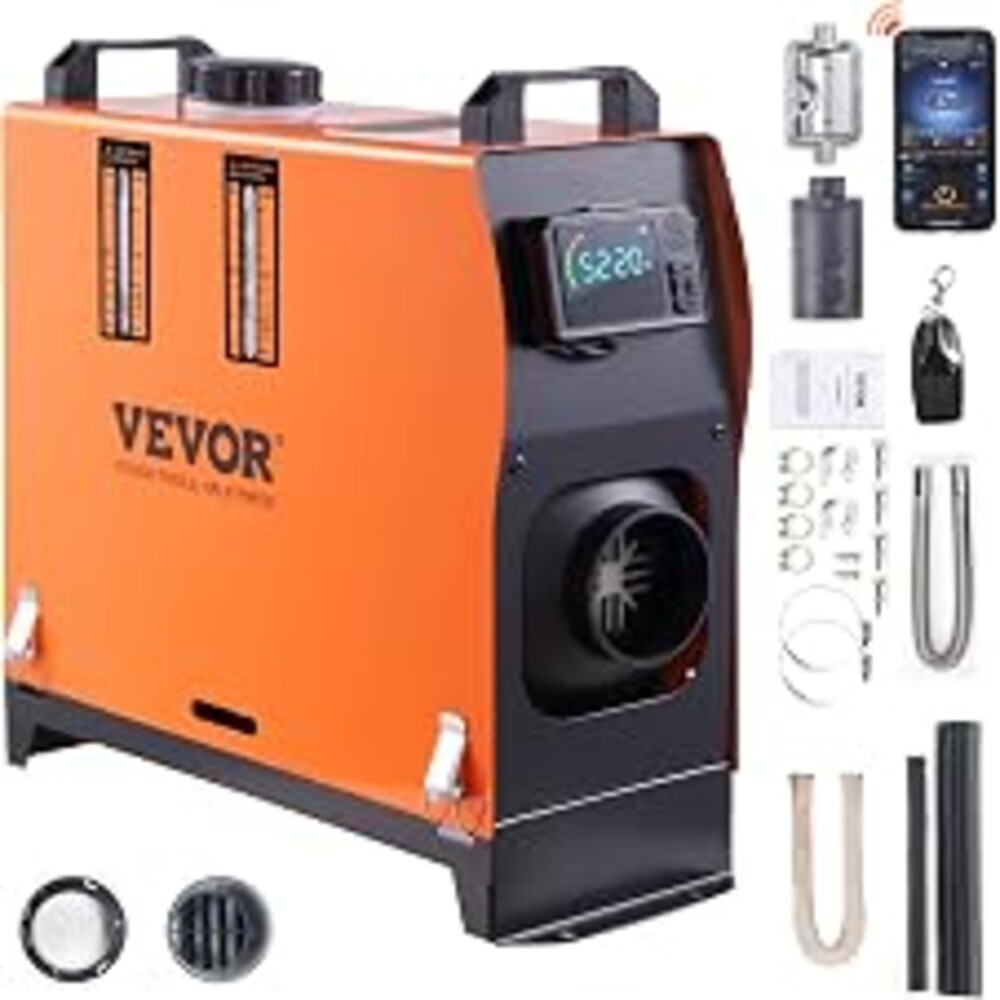 VEVOR 8KW Diesel Heater with Bluetooth App Control | For Vehicles and Indoors, Portable Parking Heater, Automatic Altitude Adjustment Max 18045 ft, with Remote Control and LCD
