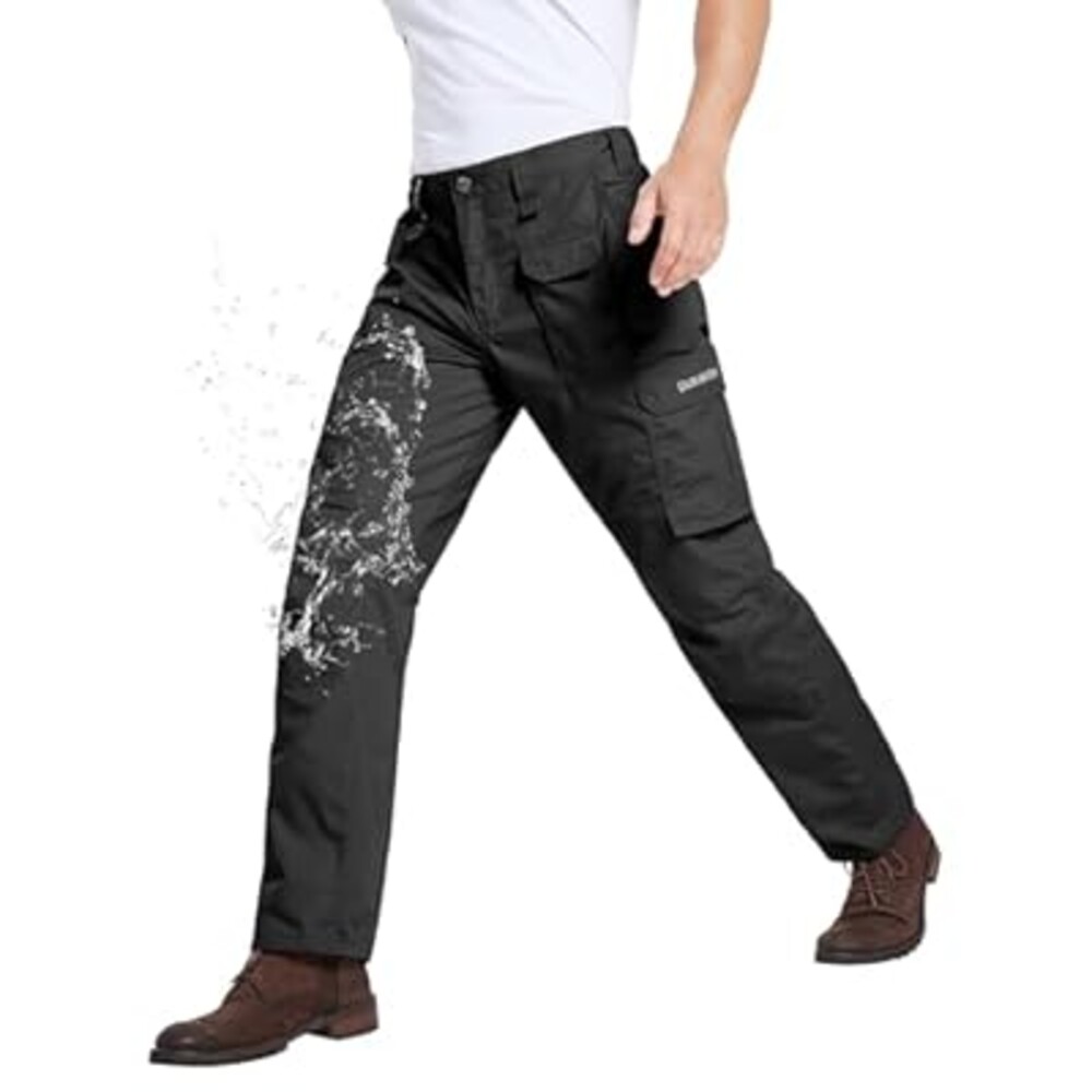 DURAWERK Men's Cargo Pants, Water Resistant Work Pants, Durable Ripstop Tactical Pants, EDC Hiking Pants, Hunting Pants