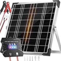 Voltset 20W 12V Solar Panel Battery Charger Trickle Maintainer Kit | Smart Charge Controller, Waterproof, Safety Protections, for Car Boat RV Marine Trailer Automotive Trailer Truck Motorcycle
