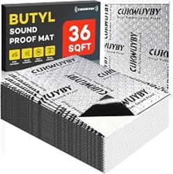 CUKWUYBY Butyl Sound Deadening 80mil 36sqft Sound Deadening Mat (33pcs) | Car Sound Deadening Material,Sound Deadening for Cars,Automotive Sound Deadener,Noise Insulation,Vibration Dampening Material