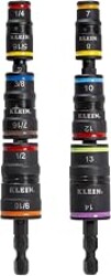 Klein Tools 32933KIT SAE and Metric Impact-Rated Socket Set, 6 Flip Sockets with 12 Hex Driver Sizes, 1/4-Inch Bit Holder, Two Impact-Rated 5-Inch Shafts