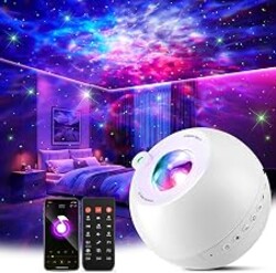 One Fire Galaxy Projector,15 Colors,Gifts for Girls&Women&Boys,White Noise | Birthday,Christmas,7 Brightness,Green Star,4 Speed,Bluetooth,Remote,Timer,Teen,Bedroom Decor,Party,Relax,Led Lights,Lava Lamp