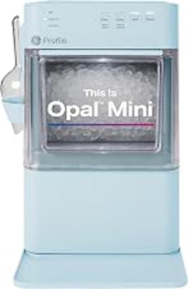 GE Profile Opal Mini Nugget Ice Maker, Portable Countertop Pellet Ice Machine, Soft Chewable Ice, 36 lbs Per Day, Top Fill Water Reservoir, 2 lb Bin, 6 Pack Descaler & Scoop Included, Moonstone Blue