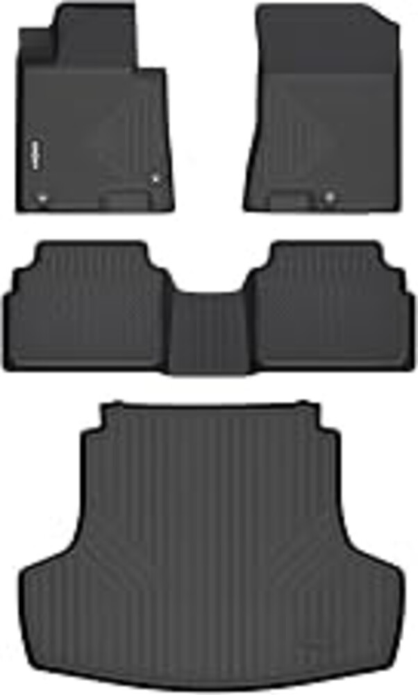 GINOWY- Floor Mats & Cargo Liner for Kia K5 2021-2025 2026 (Only FWD Models) for Hyundai Sonata 2020-2026, TPE All Weather 2024 K5 Car Mats, 2024 Sonata Trunk Mat Non-Slip Durable Black
